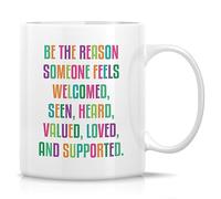 Handmade By Stukk Positive Quote Mug Gift Be The Reason Social Work Mental Health Support Ceramic Coffee Mug | Ceramic Coffee Mug | Stylish Printed Design | Tea & Coffee Cup Gift for Men WOM | 11oz