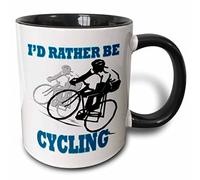 Handmade By Stukk Rather Be Cycling Funny Quotes Popular Saying Ceramic Mug Black | Ceramic Coffee Mug | Stylish Printed Design | Tea & Coffee Cup Gift for Men Women Friends and Fami | 11oz