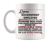 Handmade By Stukk Retired Government Employee Mug Employees Retirement Gifts for Retiring Mugs - State Governments Employees Federal Civil Service for Men Women, Ceramic Coffee Mug, 11 oz