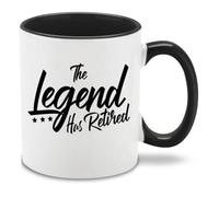 Handmade By Stukk Retirement Coffee Mug Black Handle Ceramic Coffee Mug The Legend Has Retired Funny Quote Design Novelty Tea Cup Funny Retirement Gift for Him Her Coworker Boss Employee | 11oz