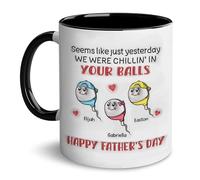 Handmade By Stukk Seem Like Just Yesterday We were Chilling in Your Balls | Ceramic Coffee Mug | Father's Day Mug | Stylish Printed Design | Tea & Coffee Cup | 11oz | Black Two-Tone Design