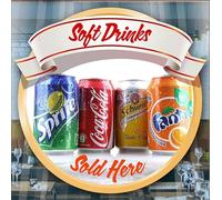Handmade By Stukk Soft Drinks Sold Here Catering Window Cafe Shop Restaurant Sticker Sign Decal