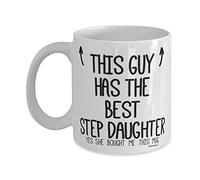 Handmade By Stukk Stepdad in Laws Mug for Stepdad in Law This Guy Has The Best Step Daughter Coffee Mugs Wm7426 BD72IT, Ceramic Coffee Mug, 11 oz