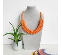 Handmade by Tinni Maya Necklace - Soft Knot Statement Jewellery - Coral