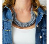 Handmade by Tinni Maya Necklace - Soft Knot Statement Jewellery - Grey