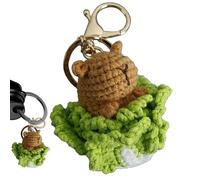 Handmade Capybara - Fashionably Attired Capybara Key Ring | Cartoon-Inspired Yarn-Crafted Miniature Doll | Whimsical Capybara Pendant