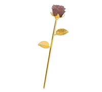 Handmade Carved Rose Golden Holder Rose Stone Carving Beautiful Ornament Stone Texture Collectors Carving Ornament