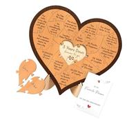 Handmade Carved Wood Love Heart Puzzle Keepsakes Board Desktop Decors For Celebrating 1Year Of Marriage Or Partnership Wedding Anniversary Present Gift