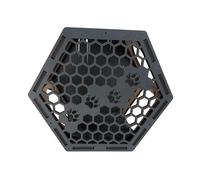Handmade Cat Hexagon Wall Box, Indoor Cat Sleeping & Play Box, 9mm MDF, Wall-Mounted, Multiple Colours, Honey Comb Cutout Design, Made in UK (Grey)