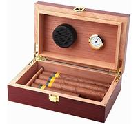 Handmade Cedar Wood Cigar Travel Case with Hygrometer - Compact Humidor for 5 Cigars, Ideal Gift for Men