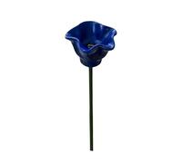 Handmade Ceramic Drinker for Pollinators, Colourful Water Dispenser, Bird Bath, Small Garden Socket, Garden Decoration for Nature Lovers (Blue, 4.5 x 22 cm)