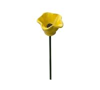 Handmade Ceramic Drinker for Pollinators, Colourful Water Dispenser, Bird Bath, Small Garden Socket, Garden Decoration for Nature Lovers (Yellow, 4.5 x 22 cm)