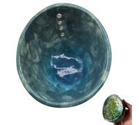 Handmade Ceramic Herb Stripper Bowl, with Different Hole Sizes for Separating Leaves and Stems, 4-Slot Pottery Herb Stripper for Peeling The Stemmed Leaves (Blue)