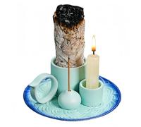 Handmade Ceramic Incense Holder - Multi-Use Tray for Palo Santo, Sticks, Cones - Heat-Resistant Aroma Dish for Home, Meditation, Yoga & Interior Decor - Ash Catcher Base (Blue)