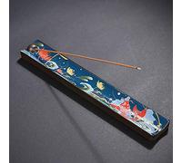 Handmade Ceramic Incense Stick Holder with China Traditional Enamel Carp Pattern ，Porcelain IncenseStick Burner for Lounging,Yoga or Repelling Mosquitoes,Also Applicable to Cones Incense-Carp