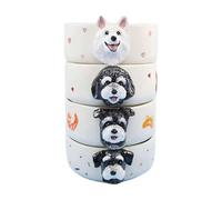 Handmade Ceramic Pet Bowl, Customised Dog Cat Food Water Bowl with 3D Pet Portrait, Pet Owner Gifts