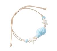 Handmade Ceramic Shell Bangle Adjustable Wrist Jewelry Unique Beach Design For Girls Hot Day Accessory Sensitive Skin Friendly Ceramic Jewelry