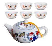 Handmade Ceramic Tea Set,Chinese Porcelain Tea Set Chicken Cup Tea Pot Set Ceramic Teacups Tea Kettle Chinese Style Teapot Portable