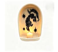 Handmade Ceramic Wall Candle Holders, Decorative Wall Sconces for Candles, Farmhouse Wall Decor Candle Sconces with Candle Tray, Aesthetic Candle Holders Set for Meditation, Altar, Living Room (B)