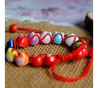 Handmade Charming Lucky Money Wealth for Bead Adjustable Red String Gifts for Children Adult Men Women Wooden Bead