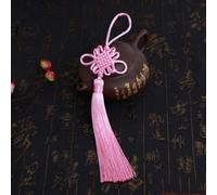 Handmade Chinese Knot Tassel Silk Flower Tassel Trim Decorative Garment for Curtains, Handmade Chinese Knot Pendant, Festive Supplies (Pink)