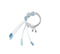 Handmade Chinese Style Light Blue Glazed Bead Bracelet With Twisted Rope And Alloy Material Exuding A Vintage Charm