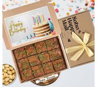 Handmade Chocolate Brownie - Birthday Brownie Gift (Congrats, Box of 12 Dubai Brownie)
