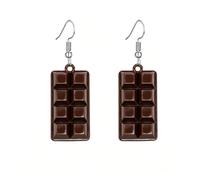 Handmade Chocolate Earrings Funny Resin Sweet Black Lifelike Simulated 3D Candy Food Dessert Lightweight Dangle Drop Earrings for Women Valentine's Day Birthday Party Holiday Jewelry Gifts, M, Acrylic