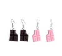 Handmade Chocolate Earrings Funny Resin Sweet Black Lifelike Simulated 3D Candy Food Dessert Lightweight Dangle Drop Earrings for Women Valentine's Day Birthday Party Holiday Jewelry Gifts, M, Acrylic