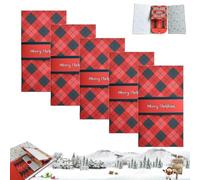 Handmade Christmas Card Booklet, Waterfall Gift Card Holder Book with Pull Out Design, Cash Gift Envelopes and Card Sleeves for Xmas Gifts, Greeting Cards, Holiday Money Holders(#A,5pcs)