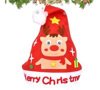 Handmade Christmas Hat Set | Creative Art Christmas Hat Craft Kits | Santa Craft Set Toys for Children Kids Girl Holiday Home Kindergarten Nursery Easter Valentines