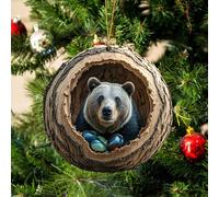 Handmade Christmas Ornaments - Forest Animal Decoration, 2D Acrylic, Seasonal Decor for Christmas Tree, for Girls