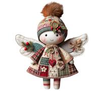 Handmade Christmas Sewing Kit, Vintage Soft Doll Craft Set Kids Holiday Decoration | Beginner Friendly Birthday Party Supplies with Tree Wall Window Decor for Girls Handicraft Lovers