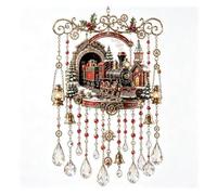 Handmade Christmas Stained Glass Window Hanging, 8in/12in (D, 8 in)