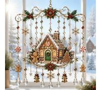 Handmade Christmas Stained Glass Window Hanging Hummingbird Wind Chime (07)