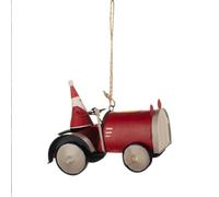 Handmade Christmas tree decoration, Santa in a red tractor. Vintage style. Great for a farmer/farming family.