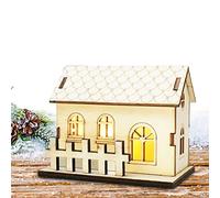 Handmade Christmas Wooden House - A Perfect Gift For Birthdays, Miniature With LED Lights | Miniature House Christmas Village Scene, Christmas Gift Idea