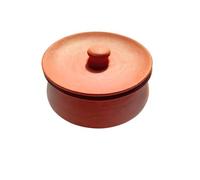 Handmade Clay Handi Unglazed Terracotta Curd Pot/Dahi Handi/Mitti Handi/Clay Pot with Lid - Traditional Earthen Cookware for Curry, Biryani, Khichdi, Curd & Serving - Available in 3 Sizes (Medium)