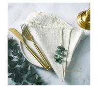 Handmade Cloth Napkins, 20PCS Napkins 30x30CM Cotton Cloth Gauze Retro Burr Rustic Kitchen Tea Towel Wedding Party Dinner Christmas Napkin Table Decor(Light Gr2)