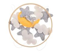 Handmade Clouds Mobile Soft Felt Animal Hanging Bed Bell for Nursery Decor High Contrast Sensory Growth for Bedroom Safe Charming Design for Boys