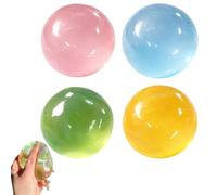 Handmade Coconut Oil Squishy Ball, Handcrafted Crystal Mochi Ball Squishy Toy, Portable Squeeze Sand Glutinous Soft Stress Toy for Tension During Study,Work,Or Relaxation (4PCS, 6cm/2.3in)