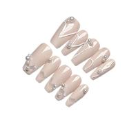 Handmade Coffin On Nails - Reusable False Nails with Full Application Kit | 10pcs Artisan-Crafted for Daily Wear(RGC3140,M)