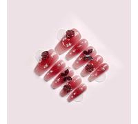 Handmade Coffin On Nails - Reusable False Nails with Full Application Kit | 10pcs Artisan-Crafted for Daily Wear(RGC3110,XS)