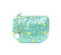 Handmade Coin Purse Brocade Zipper Wallet Rosary Pouch Women Silk Jewelry Bag, Light Green, Multiple Pattern