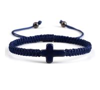 Handmade Colorful Braided Rope Cross Lucky Protection Pray String Bracelet Inspirational Religious Christian Friendship Couple Adjustable Wrist Jewelry for Women Men, 10.63 inches, metal, rope