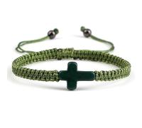 Handmade Colorful Braided Rope Cross Lucky Protection Pray String Bracelet Inspirational Religious Christian Friendship Couple Adjustable Wrist Jewelry for Women Men, Adjustable from 5.9 inches to