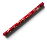 Handmade Coloured Bamboo Wooden Flute with Hand-painted Tribal and Nature Patterns, Native Recorder for Beginners, Meditation and Music Lovers