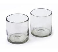 Handmade con Amor - 7 oz Hand Blown Mexican Drinking Glasses - Set of 2, 7 fl oz each, Clear