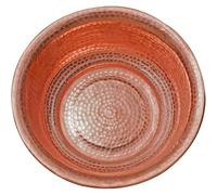 Handmade Copper Bowl for Pedicure, 40CM Portable Foot Soak Basin with Curled Rim, Large Capacity Foot Tub for Wedding Celebration, Face Washing, Foot Bath and Soaking Feet Copper