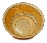 Handmade Copper Bowl for Pedicure, 40CM Portable Foot Soak Basin with Curled Rim, Large Capacity Foot Tub for Wedding Celebration, Face Washing, Foot Bath and Soaking Feet Brass